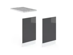 Vicco Frontblende R-Line Geschirrspüler Fronttür Anthrazit Hochglanz/Weiß 45 cm AP Eiche