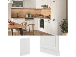 Vicco Frontblende R-Line Geschirrspüler Fronttür Weiß Landhaus/Weiß 45 cm ohne Arbeitsplatte