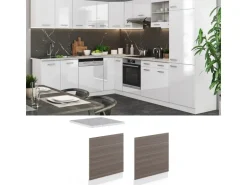 Vicco Frontblende R-Line Geschirrspüler Fronttür Grau/Weiß 60 cm ohne Arbeitsplatte