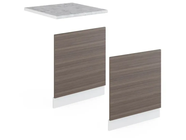 Vicco Frontblende R-Line Geschirrspüler Fronttür Grau/Weiß 60 cm ohne Arbeitsplatte