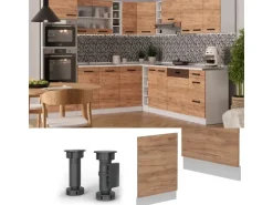 Vicco Frontblende R-Line Geschirrspüler Fronttür Goldkraft Eiche 45 cm ohne Arbeitsplatte