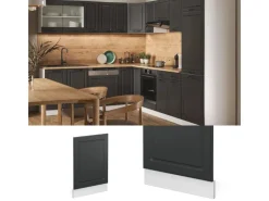 Vicco Frontblende R-Line Geschirrspüler Fronttür Anthrazit Landhaus/Weiß 45 cm AP Marmor
