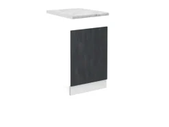 Vicco Frontblende R-Line Geschirrspüler Fronttür Schwarz Beton/Weiß 45 cm AP Marmor