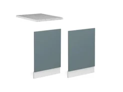 Vicco Frontblende R-Line Geschirrspüler Fronttür Blau-Grau/Weiß 45 cm AP Marmor