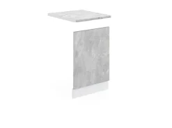 Vicco Frontblende R-Line Geschirrspüler Fronttür Beton/Weiß 45 cm AP Marmor