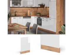 Vicco Frontblende R-Line Weiß Hochglanz/Goldkraft Eiche 45 cm ohne Arbeitsplatte