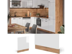 Vicco Frontblende R-Line Weiß Hochglanz/Goldkraft Eiche 60 cm ohne Arbeitsplatte