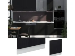 Vicco Geschirrspülblende Fame-Line Schwarz Gestreift 60 cm ohne Arbeitsplatte