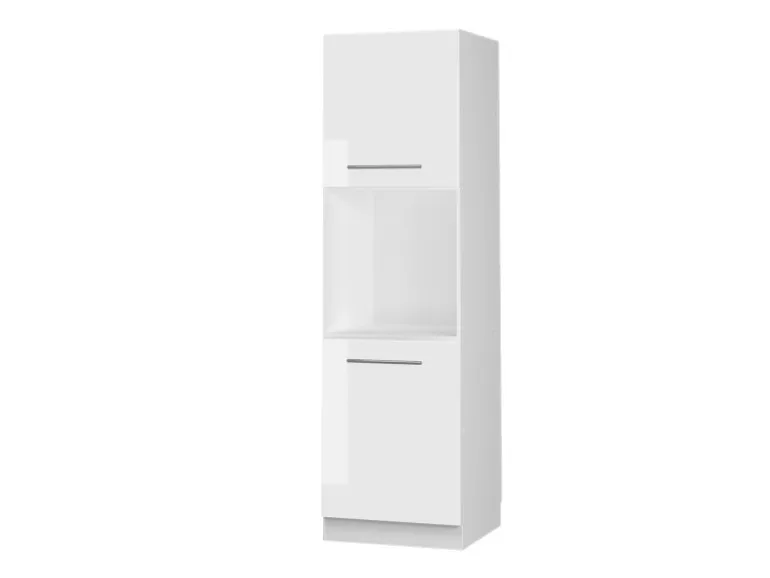 Vicco Herdumbauschrank Fame-Line Weiß Hochglanz/Weiß 60 cm mit Offenem Regal