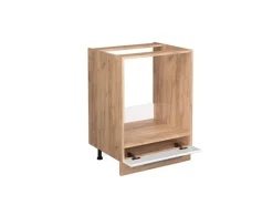 Vicco Herdumbauschrank Fame-Line Weiß Hochglanz/Goldkraft Eiche 60 cm AP Eiche
