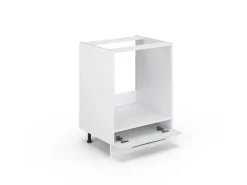 Vicco Herdumbauschrank Fame-Line Herdschrank Weiß Hochglanz/Weiß 60 cm AP Eiche