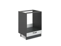 Vicco Herdumbauschrank Fame-Line Weiß Landhaus/Anthrazit 60 cm ohne Arbeitsplatte