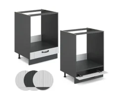 Vicco Herdumbauschrank Fame-Line Weiß Landhaus/Anthrazit 60 cm ohne Arbeitsplatte