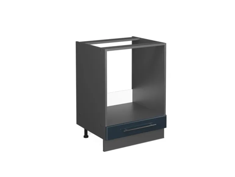 Vicco Herdumbauschrank Fame-Line Dunkelblau Hochglanz/Anthrazit 60 cm ohne Arbeitsplatte