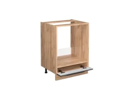 Vicco Herdumbauschrank Fame-Line Anthrazit Hochglanz/Goldkraft Eiche 60 cm ohne Arbeitsplatte
