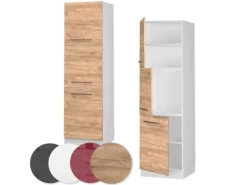 Vicco Herdumbauschrank Fame-Line Herdschrank Goldkraft Eiche/Weiß 60 cm