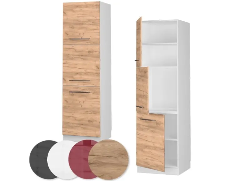 Vicco Herdumbauschrank Fame-Line Herdschrank Goldkraft Eiche/Weiß 60 cm