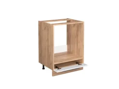 Vicco Herdumbauschrank Fame-Line Weiß Hochglanz/Goldkraft Eiche 60 cm ohne Arbeitsplatte