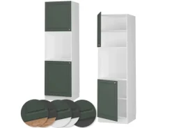 Vicco Herdumbauschrank Fame-Line Herdschrank Grün-Gold Landhaus/Weiß 60 cm Offen