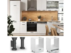Vicco Herdumbauschrank Fame-Line Weiß Landhaus/Weiß 60 cm ohne Arbeitsplatte