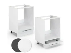 Vicco Herdumbauschrank Fame-Line Weiß Hochglanz 60 cm ohne Arbeitsplatte
