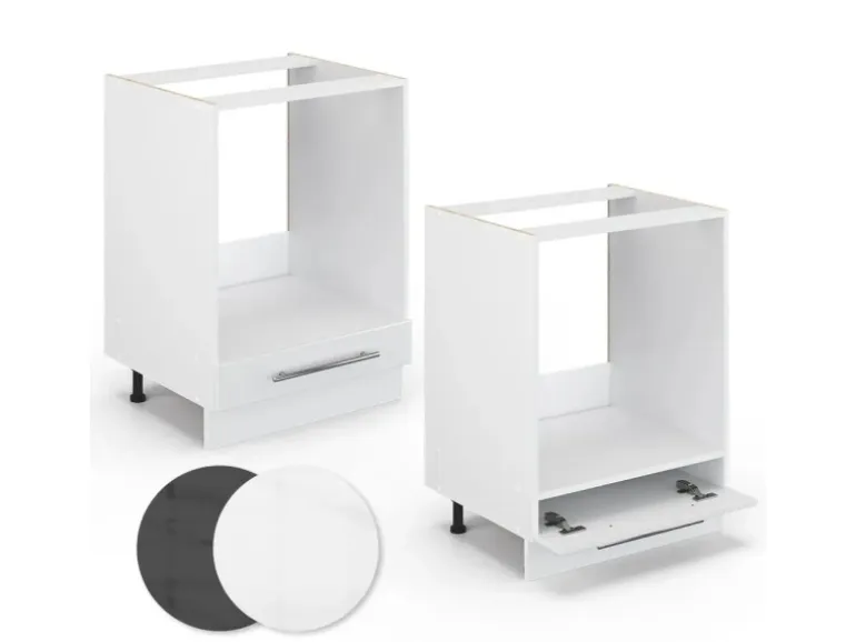 Vicco Herdumbauschrank Fame-Line Weiß Hochglanz 60 cm ohne Arbeitsplatte