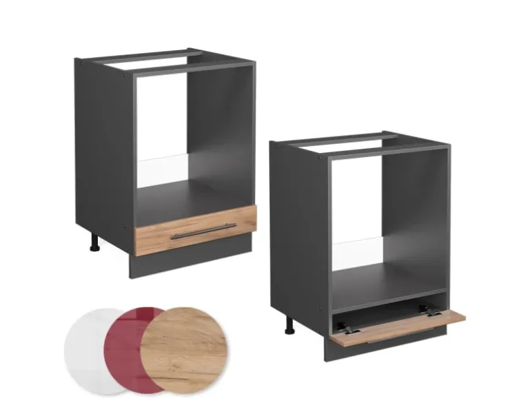Vicco Herdumbauschrank Fame-Line Goldkraft Eiche/Anthrazit 60 cm ohne Arbeitsplatte