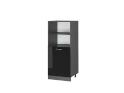 Vicco Herdumbauschrank R-Line Herdschrank Schwarz Hochglanz/Anthrazit 60 cm