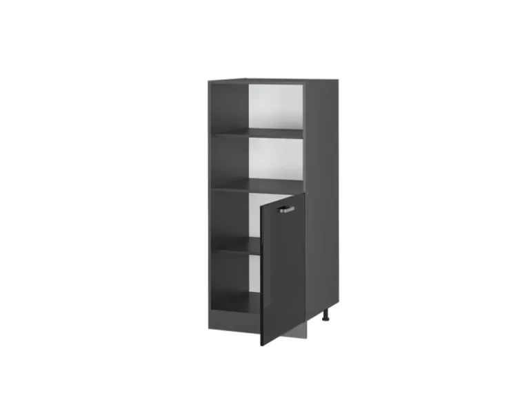 Vicco Herdumbauschrank R-Line Herdschrank Schwarz Hochglanz/Anthrazit 60 cm