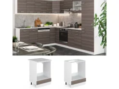 Vicco Herdumbauschrank R-Line Herdschrank Grau/Weiß 60 cm AP Anthrazit