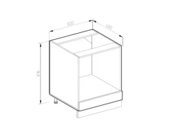 Vicco Herdumbauschrank R-Line Herdschrank Grau/Weiß 60 cm AP Anthrazit