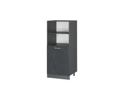 Vicco Herdumbauschrank R-Line Herdschrank Schwarz Beton/Anthrazit 60 cm