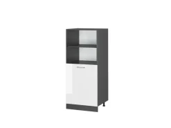 Vicco Herdumbauschrank R-Line Herdschrank Weiß Hochglanz/Anthrazit 60 cm