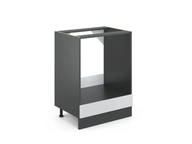 Vicco Herdumbauschrank R-Line Weiß Landhaus/Anthrazit 60 cm AP Marmor