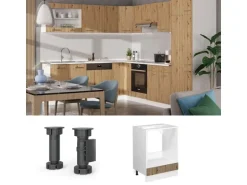 Vicco Herdumbauschrank R-Line Herdschrank Artisan-Eiche/Weiß 60 cm AP Eiche