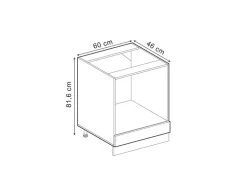 Vicco Herdumbauschrank R-Line Artisan-Eiche/Anthrazit 60 cm ohne Arbeitsplatte