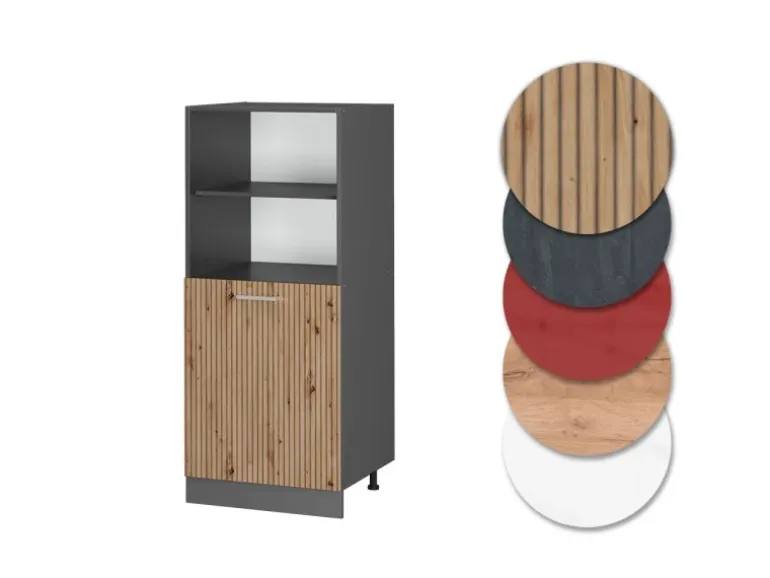 Vicco Herdumbauschrank R-Line Herdschrank Artisan-Eiche/Anthrazit 60 cm