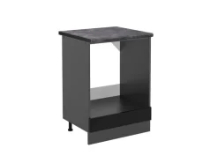 Vicco Herdumbauschrank R-Line Schwarz Hochglanz/Anthrazit 60 cm AP Anthrazit