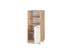 Vicco Herdumbauschrank R-Line Herdschrank Weiß Hochglanz/Goldkraft Eiche 60 cm