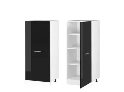 Vicco Herdumbauschrank R-Line Küchenkommode Schwarz Hochglanz/Weiß 60 cm