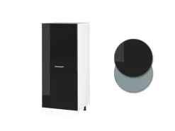 Vicco Herdumbauschrank R-Line Küchenkommode Schwarz Hochglanz/Weiß 60 cm