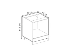 Vicco Herdumbauschrank R-Line Artisan-Eiche/Anthrazit 60 cm AP Anthrazit