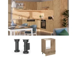 Vicco Herdumbauschrank R-Line Artisan-Eiche/Goldkraft Eiche 60 cm AP Eiche