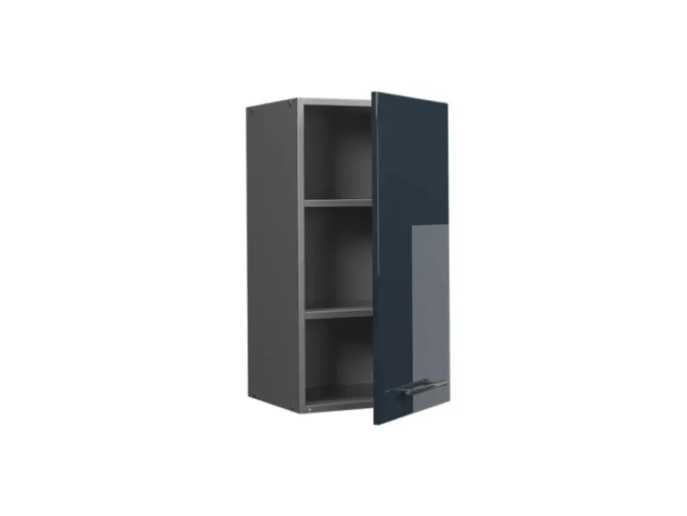 Vicco Hängeschrank Fame-Line Hängender Küchenschrank Dunkelblau Hochglanz/Anthrazit 40 cm