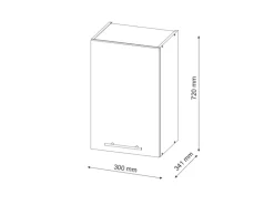 Vicco Hängeschrank Fame-Line Hängender Küchenschrank Weiß Landhaus/Anthrazit 30 cm