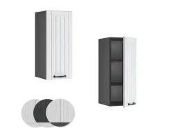 Vicco Hängeschrank Fame-Line Hängender Küchenschrank Weiß Landhaus/Anthrazit 30 cm