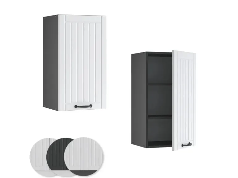 Vicco Hängeschrank Fame-Line Hängender Küchenschrank Weiß Landhaus/Anthrazit 40 cm