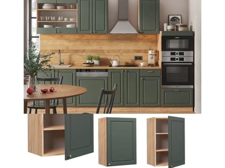 Vicco Hängeschrank Fame-Line Grün-Gold Landhaus/Goldkraft Eiche 50 cm