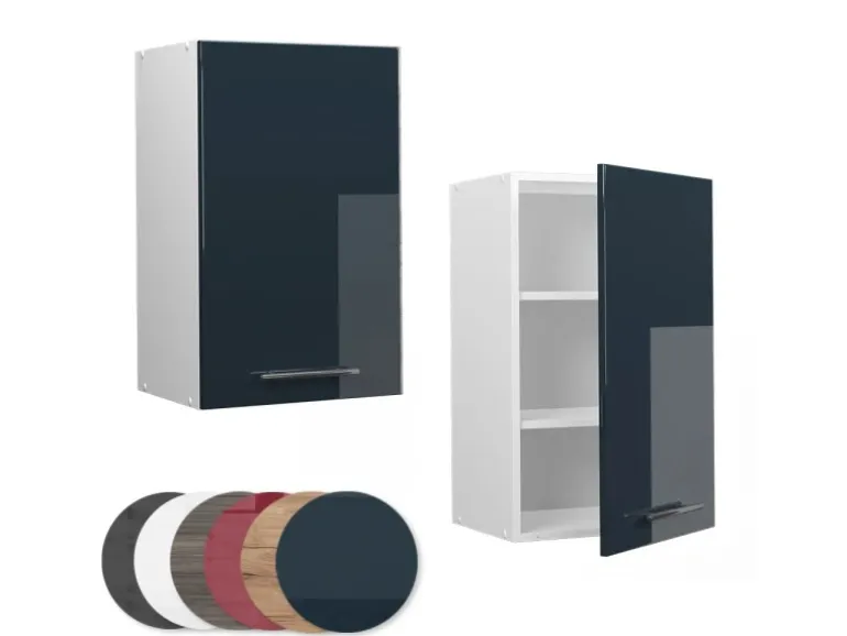 Vicco Hängeschrank Fame-Line Hängender Küchenschrank Dunkelblau Hochglanz/Weiß 45 cm