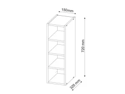 Vicco Hängeschrank Fame-Line Offener Küchenschrank Weiß/Weiß 15 cm